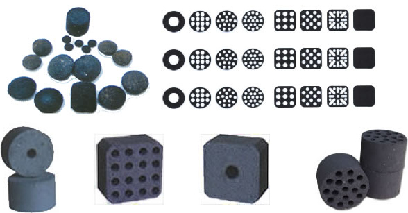 different kinds of honeycomb shape briquettes